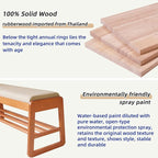 Wood Shoe Bench with Flip-Top Storage,2-Tier Entryway Shoe Bench,31.5in Shoe Rack with Cushion for Living Room,Cherry Wood Color YD-WD061C