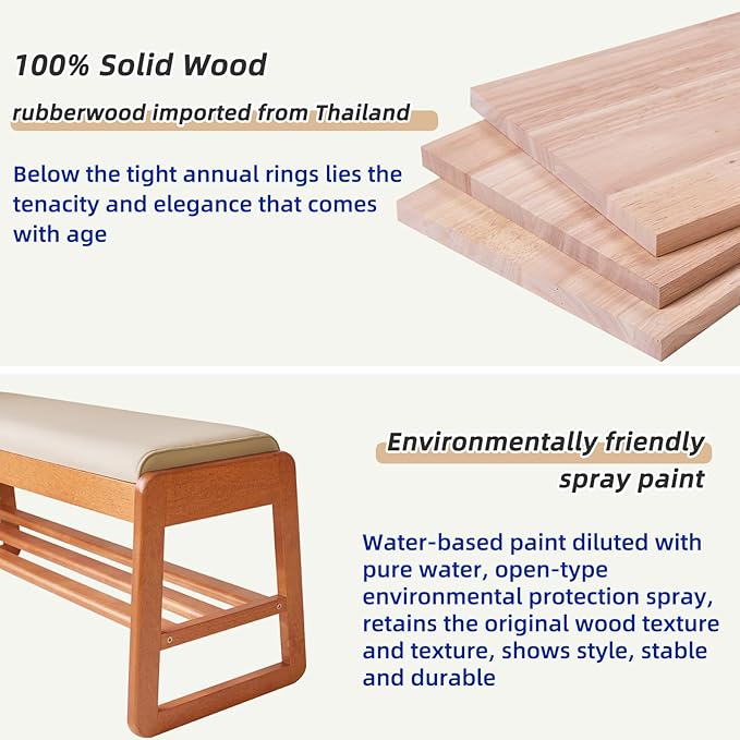Wood Shoe Bench with Flip-Top Storage,2-Tier Entryway Shoe Bench,23.62in Shoe Rack with Cushion for Living Room,Cherry Wood Color YD-WD060C