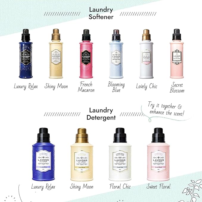 LAVONS Natural Fabric Conditioner for Sensitive Skin, Plant-Based Laundry Softener for Baby & Pet, Reduces Fabric Wrinkles, Long-Lasting Scent & Odor Control from Japan, FRENCH MACARON, 20.3 Fl Oz