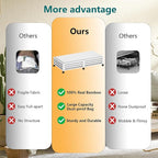 Bamboo Under Bed Storage Containers- Underbed Organizer with Wheels with Large Capacity Dust Bag,Sturdy Wood Rolling Under Bed Shoe Storage Organizer 2 Packs (White, 2 Packs (33.07"×16.54"))