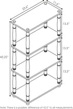 Furinno Turn-N-Tube 4-Tier Multipurpose Shelf Display Rack, Classic Tubes, French Oak Grey/Black
