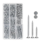 High Hardness #6 Drywall Screws Assortment Kit Wood Screws 170pcs (3/4",1",1-1/4",1-1/2",2") Phillips Drive Flat Head Self Tapping Dry Wall Screws Sheetrock Screw for Picture Hanging and metal Shelves