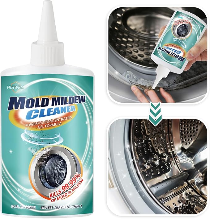 Mold Remover Gel Household Mold Mildew Cleaner for Washing Machine Sealant Tiles Grout Bathroom Cleaning Home Kitchen Sinks Cleaning (10 FL OZ)