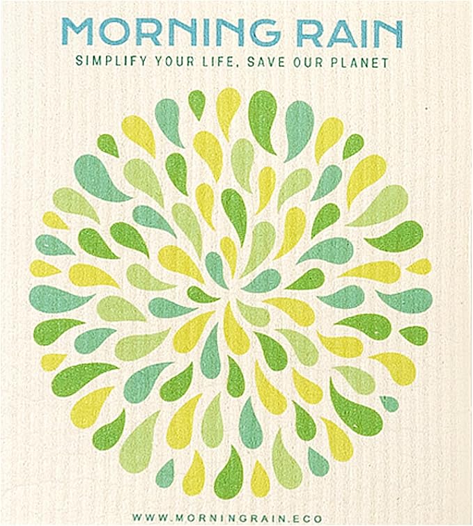 MorningRain Swedish Cloths for Kitchen, 7 Pack Watercolor Dish Towels, Washable Paper Towels, Non-Scratch Cellulose Sponge Cloths, No Odor, Biodegradable, Reusable Dishcloths