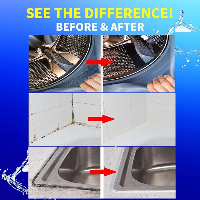 Home Stain Remover Gel – Stubborn Stain Cleaner No Harsh Scrubbing Required, Front Loader Washing Machine Seal Washing Machine Seals, Sinks & Tiles | No-Slip Formula | 8H Penetration | 16.0oz