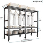 Heavy Duty Portable Closet with Cover 1200Ibs Foldable Covered Clothes Rack for Hanging Armoire Wardrobe Closet System Freestanding Coat Storage Garment Racks (168cm/66in（black）)
