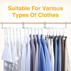 HOUSE DAY Space Saving Hangers for Clothes 6 Pack, Heavy Duty Hanger Organizer | 30 Lbs Capacity |, Metal Magic Hanger, Sturdy Multi Hangers, Closet Space Saver Closet Organizers and Storage