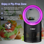 Fruit Fly Trap for Indoors, Fly Traps for Home Gnat Traps House Indoor, Indoor Insect Trap with Time Setting, 10 Sticky Glue Boards (Pink)