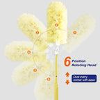 JOYMOOP Scented Telescopic Duster kit, 3FT Extendable Handle (Yellow) + 24 Yellow Refills for Swiffer Feather Duster,Easy Cleaning for Ceilings, Ceiling Fans, Blinds, Vents & Shelves