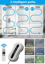 Window Cleaning Robot, Automatic Window Cleaner with Water Spray for Windows/Tiles/Class Door, Inside/Outside, 5600Pa Suction Power, 3.0 Path Planning, Remote Control