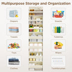 Over The Door Organizer, 7 Tier Door Hanging Organizers with 7 Large Pockets 12 Side Pockets, Behind Door Storage Hanging Shelves for Closet Bathroom Bedroom Nursery
