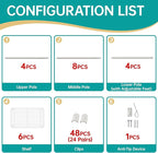 SINGAYE 6 Shelves Storage Shelf Wire Closet Bathroom Organizers Metal Pantry Kitchen Small Garage Shelving Unit Laundry Room Organization Home Corner Rack Estantes para Cocina White 10" Dx16 Wx60”H