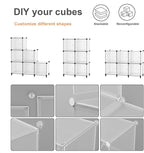 Cube Storage Organizer, 6-Cube Shelves Unit with Doors, DIY Stackable Plastic Clothes Organizer for Bedroom and Under Stairs Storage Unit, Each Compartment 30 x 30 x 30 cm White ATTSL6002