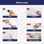 8.6oz Drywall Patch Repair Kit - Professional All-in-1 Tool Set (Scrapers/Sandpaper/Texture Sponge/Gloves/ Aluminum Patches) for Fast Wall Hole Repair