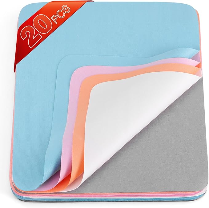 Navona 20 Pack Glasses Cleaning Cloth（5.7in * 6.8in） - Premium Microfiber Cleaning Cloth,Reusable Glasses Wipes,Washable,Ultra Soft, for Eyeglasses, Phones,Cameras & More