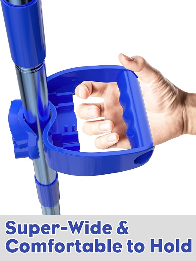 Garden Shovel Handle Attachment, Labor Saving Tool Grip for Back Saver, Work with Garden Shovels, Snow Shovels, Rakes, D Grip Ergonomic Handle Replacement, Blue