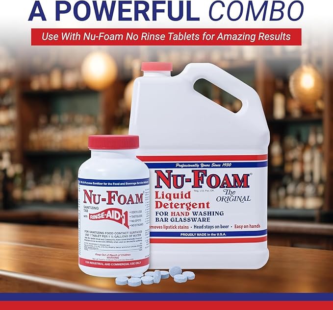 Low Low Suds Liquid Detergent for Bar Glassware - Original Streak-Free Solution - Hand Washing Bar, Tavern, Brewery Supplies - Concentrated (5 Gallon Pail)