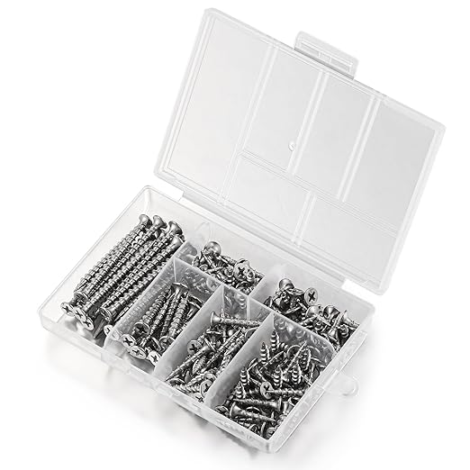 #6 410 Stainless Steel Fastener Drywall Screws Kit-Phillips with coarse Threaded tip, Suitable for Drywall Slate, Wood, etc.