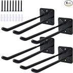 SMART JERRY - Garage Hooks Heavy Duty Tool Organizer │Wall Mount Hooks for Car Tires, Ladders, Chairs, Strollers & Power Tools │Garage Organization Hooks │4 Pack