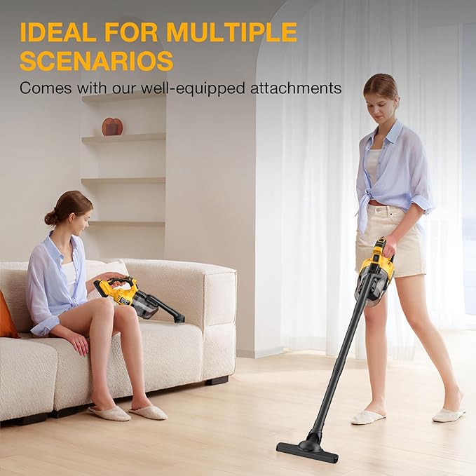 Cordless Vacuum Cleaner for Dewalt 20V MAX Battery, Handheld Vacuum Cleaner for Home Car Hardwood Floor Carpet, Portable Shop Vacuum with Washable HEPA Filter(No Battery)