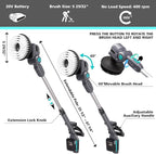 20V Outdoor Electric Brushless Spin Scrubber, Cordless Spin Scrubber with Replaceable Brush Heads and Battery, Power Cleaning Brush for Outdoor, Bathroom Stone, Tile Floor,Grout,Grooves