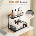 Under Sink Organizer 2 Pack,Metal Pull Out Cabinet Organizer Shelf,Kitchen Bathroom Organizers and Storage with Sliding Drawer,Storage Shelves,Storage and organization for Home,Laundry,RV,Pantry,Spice