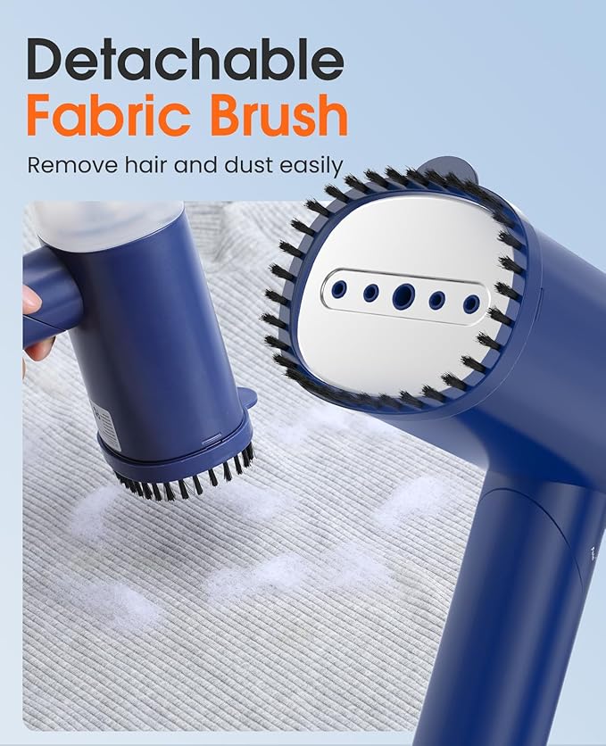 Handheld Steamer for Clothes, 1200W Foldable Travel Steamer, 20 Sec Preheat Garments Wrinkle Remover, 120V Portable Hand Iron with 150ml Water Tank, Clothes Steamer for Home Travel-Blue