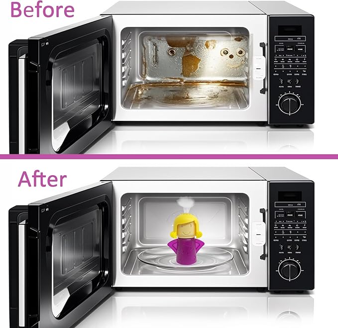 Microwave Cleaner Microwave Oven Cleaner High Temperature Steam Cleaning Equipment Tool Fridge Deodorized Easily Crud Steam Cleans Add Vinegar and Water Angry Mama (Purple)