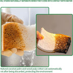 Sponges Kitchen Natural Dish Sponge Plant-Based Biodegradable Compostable Cellulose with Coconut Scrubber Sponge Non Scratch Pack of 12 Eco Friendly Kitchen sponges for Kitchen Dishes