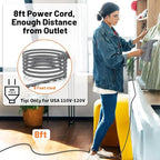 Steamer for Clothes, Handheld Garment Steamer, Portable Clothes Steamer Remove Wrinkle, 180ml Water Tank, 12 minutes Continuous Steam, 2.3 meter Cord, Ideal for ALL Fabrics, One button Design (Gray)