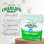 Charlie’s Soap Laundry Detergent Powder – 8 lb Bulk, Fragrance-Free, Hypoallergenic, Plant-Based, Biodegradable, Eco-Friendly, Deep Cleaning Powder for Sensitive Skin & HE Washers