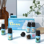 SALKING Clean Fragrance Oils Set, Premium Essential Oil for Diffuser, Scented Oil Gift Set for Soap Candle Making - Lemongrass, Fresh Cotton, Fresh Linen, Cherry Blossom Soap, Clean Air, Aloe