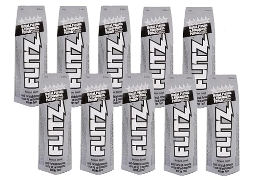 Flitz Multi-Purpose Metal Polish Paste - 5.29oz Tube of USA-Made Chrome Polish - Works on Stainless Steel, Aluminum, Plastic, Jewelry and Cars - Non-Abrasive Cleaner & Rust Remover (10 Pack)
