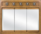 Design House Richland Medicine Cabinet with 5 Lights, Fully Assembled, Wall Mounted, 3 Mirrored Doors, Wood Frame, Oak Finish, 36 in x 5 in x 30 in, 530618-NOK