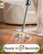 LABIGO 10-in-1 Steam Mop with Detachable Handheld Steamer, 350ml Tank, 10s Heat-Up, 248°F Steam Cleaner, 2-Level Control and Swivel Head for Floor, Carpet, Tile - Lightweight and Multi-Surface, Gray