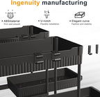 2 Pack Multi-Purpose Under Sink Organizers and Storage, 2025 Pull Out Cabinet Organizer for Bathroom & Kitchen, Under Cabinet Organizer with Hooks Hanging Cup, Black