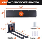 Garage Tool Organizer Wall Mount 48", Garage Wall Organizer 400 lbs, Heavy Duty Garages Organizers and Storage with Adjustable Hooks, Garden Tool Storage Rack for Shovels, Hoses, Ladders