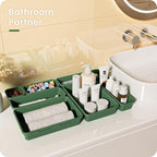 A-LuGei 【28PCS】 Drawer Organizer, Bathroom Organizers and Storage, Makeup organizer, Desk drawer organizer, Storage Bins for Kitchen Office Bedroom Vanity Jewelry Pantry Garage【ArmyGreen】【4Size】