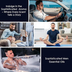 Men Essential Oils Set - TOP 6 Gentlemen's Fragrance Oil for Diffuser, Candle & Soap Making - Tobacco and Bay Leaf, Kentucky Bourbon, Galactic Skies, Scotch Whisky, Birchwood Oud
