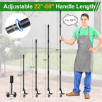 Crack Weeder with Wheels 6.5FT Metal Crevice Weeding Tool with Adjustable Long Handle Saves Back & Knee Manual Weed Remover for Paver Deck Patio Driveway Sidewalk Garden