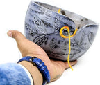 Exquisite Premium Yarn Ball Storage Bowls | Hand Painted Lovely Decor Yet Functional Yarn Dispenser (Small (6 x 3 x 6 Inches), Ash Grey)