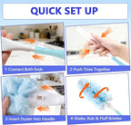 Heavy Duty Duster Refills for Swiffer Duster (40 Count) | 360° Unscented Disposable Multisurface Dusters with 1 Handle- for Home, Blinds, Fans & Corners, Blue