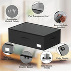 Underbed Storage Bins With Wheels, No Assemble Required 10 inches Height Large Capacity Rolling Underbed Shoe Storage Containers，Dorm Underbed Storage Drawers