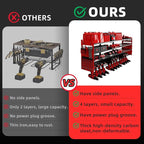 Power Tool Organizer Wall Mount with 12-Drill Holders-800Lbs Load Heavy Duty Metal 4-Layers Garage Storage and Organization Adjustable Battery Tools Rack Utility Racks Gifts for Men