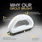 Grout Brush with Stiff Nylon Bristles, Heavy Duty Hand Grout Scrub Brush for Cleaning Baseboards, Floor, Corners, Tiles, Shower, Bath Tub, Floor, Tiles and Other Surfaces