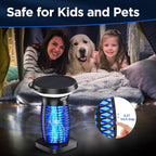 Solar Bug Zapper Outdoor Waterproof, Portable Pest Control Electric Mosquito Zapper Killer with Panel Sensor, Rechargeable Insect Trap Fly Zapper for Home, Patio, Backyard, Camping