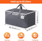 BlissTotes Large Moving Boxes and with Zippers & Handles Moving Supplies with lids, Heavy Duty Totes for Storage Bags for Space Saving, Fold Flat, Moving and Storing 93L, 8 Pack