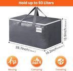 BlissTotes Large Moving Boxes and with Zippers & Handles Moving Supplies with lids, Heavy Duty Totes for Storage Bags for Space Saving, Fold Flat, Moving and Storing 93L, 4 Pack
