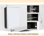 24x30 Inch Medicine Cabinet with Mirror, Brushed Nickel-Aluminum Frame, Farmhouse Bathroom Storage Cabinet (Recessed or Surface Mount)