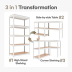 HOMEDANT House 5-Tier Laminated Metal Shelving Unit Adjustable Storage Utility Rack Heavy Duty Shelves Organization Multipurpose Shelf Kitchen Garage Pantry Closet 3Pack